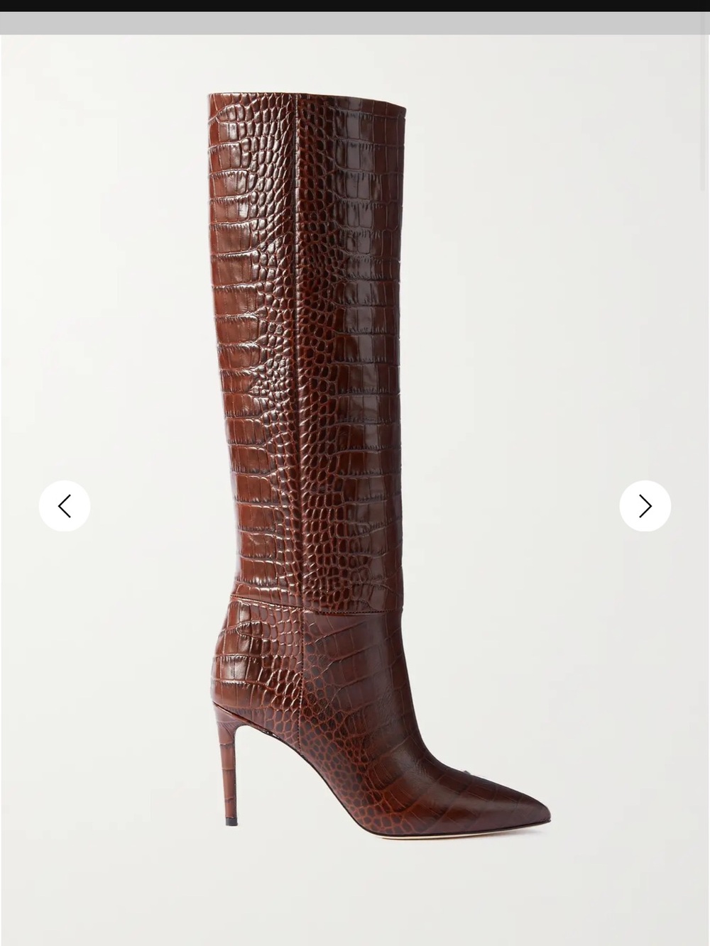 Paris Texas Croc-Embossed Pointed Toe Boot